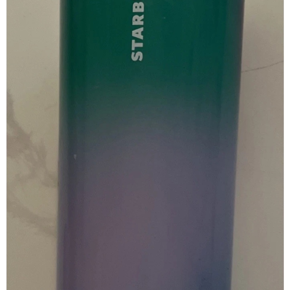 NWOT Starbucks Green/Blue Abstract Gradient Stainless Steel Cold Traveler 24oz